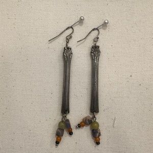 Handmade earrings from vintage silver ware